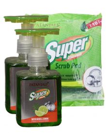 patanjali super dish wash gel (pack of 2) plus super scrub pad in  by Patanjali Ayurved